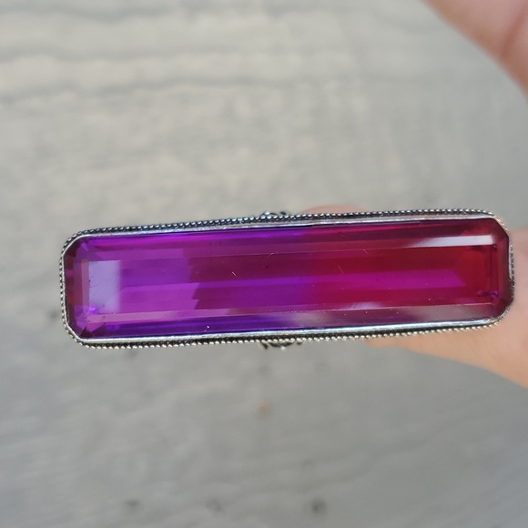 New Amazing Oversized Bi-Color Tourmaline 925 Silver Statement Ring. - Picture 10 of 16